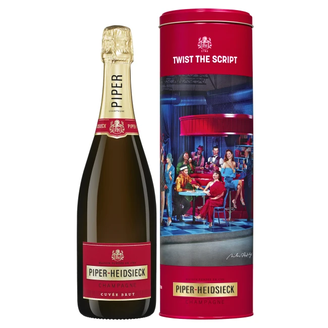 Sampanie Extra Brut Piper Heidsieck 0,75L + Cutie Metal
